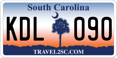 SC license plate KDL090