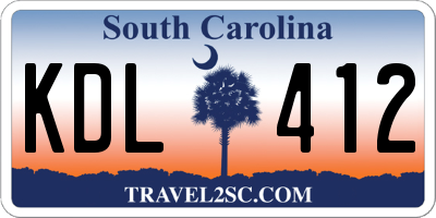 SC license plate KDL412