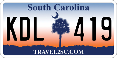 SC license plate KDL419