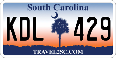 SC license plate KDL429
