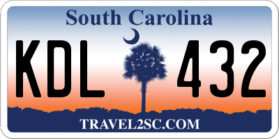 SC license plate KDL432