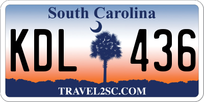 SC license plate KDL436