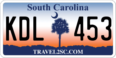 SC license plate KDL453