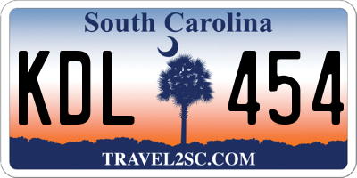 SC license plate KDL454