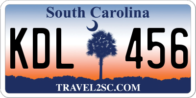 SC license plate KDL456