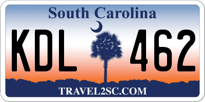 SC license plate KDL462