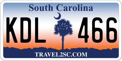 SC license plate KDL466