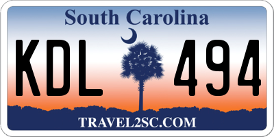 SC license plate KDL494