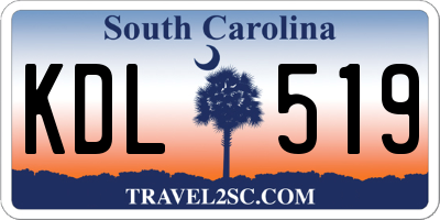 SC license plate KDL519