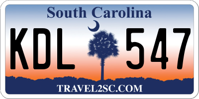 SC license plate KDL547
