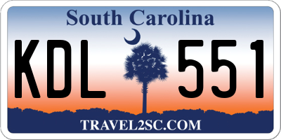 SC license plate KDL551