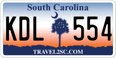 SC license plate KDL554