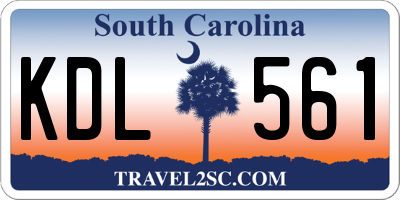 SC license plate KDL561