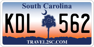 SC license plate KDL562