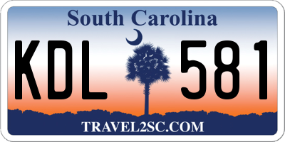 SC license plate KDL581
