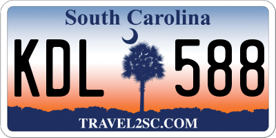 SC license plate KDL588