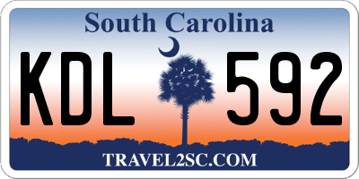 SC license plate KDL592