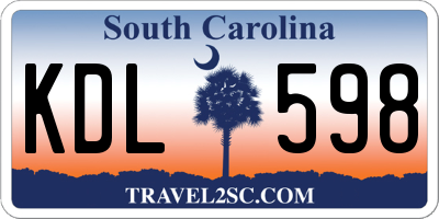 SC license plate KDL598