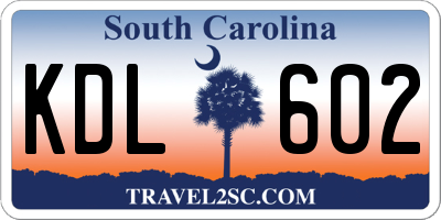 SC license plate KDL602
