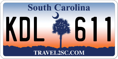 SC license plate KDL611