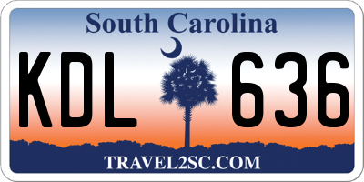 SC license plate KDL636