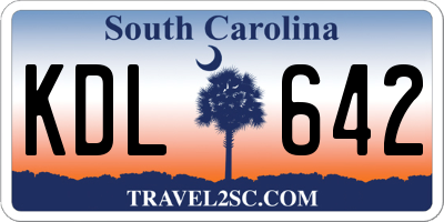 SC license plate KDL642