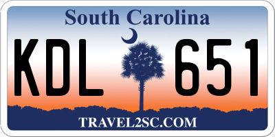 SC license plate KDL651