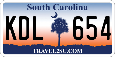 SC license plate KDL654