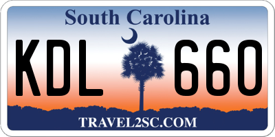SC license plate KDL660