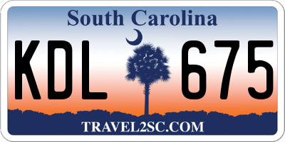 SC license plate KDL675