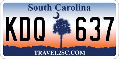 SC license plate KDQ637