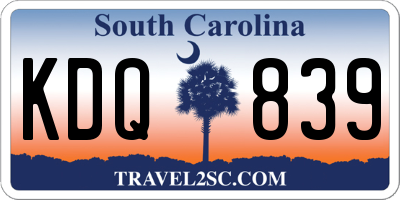 SC license plate KDQ839
