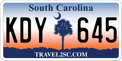 SC license plate KDY645