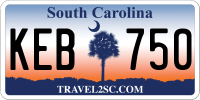 SC license plate KEB750