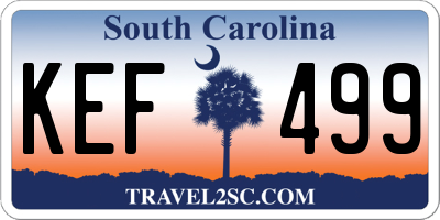 SC license plate KEF499