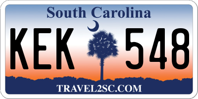 SC license plate KEK548