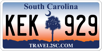 SC license plate KEK929