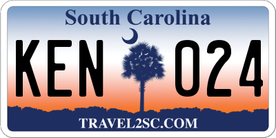 SC license plate KEN024