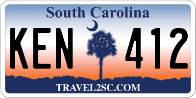 SC license plate KEN412