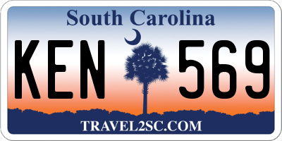 SC license plate KEN569
