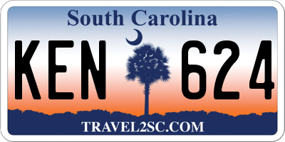 SC license plate KEN624