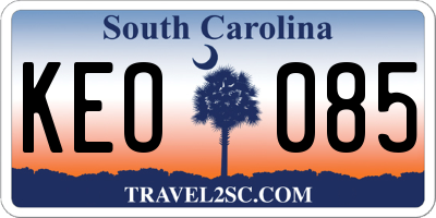 SC license plate KEO085