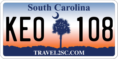 SC license plate KEO108