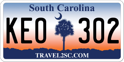 SC license plate KEO302