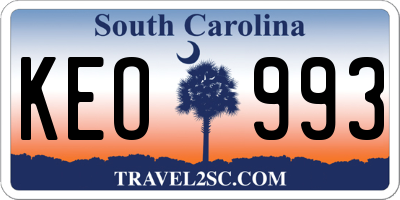 SC license plate KEO993