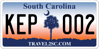 SC license plate KEP002