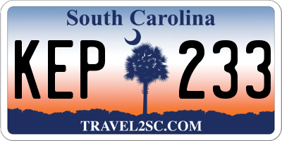 SC license plate KEP233