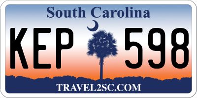 SC license plate KEP598