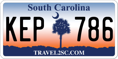 SC license plate KEP786