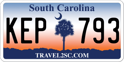 SC license plate KEP793